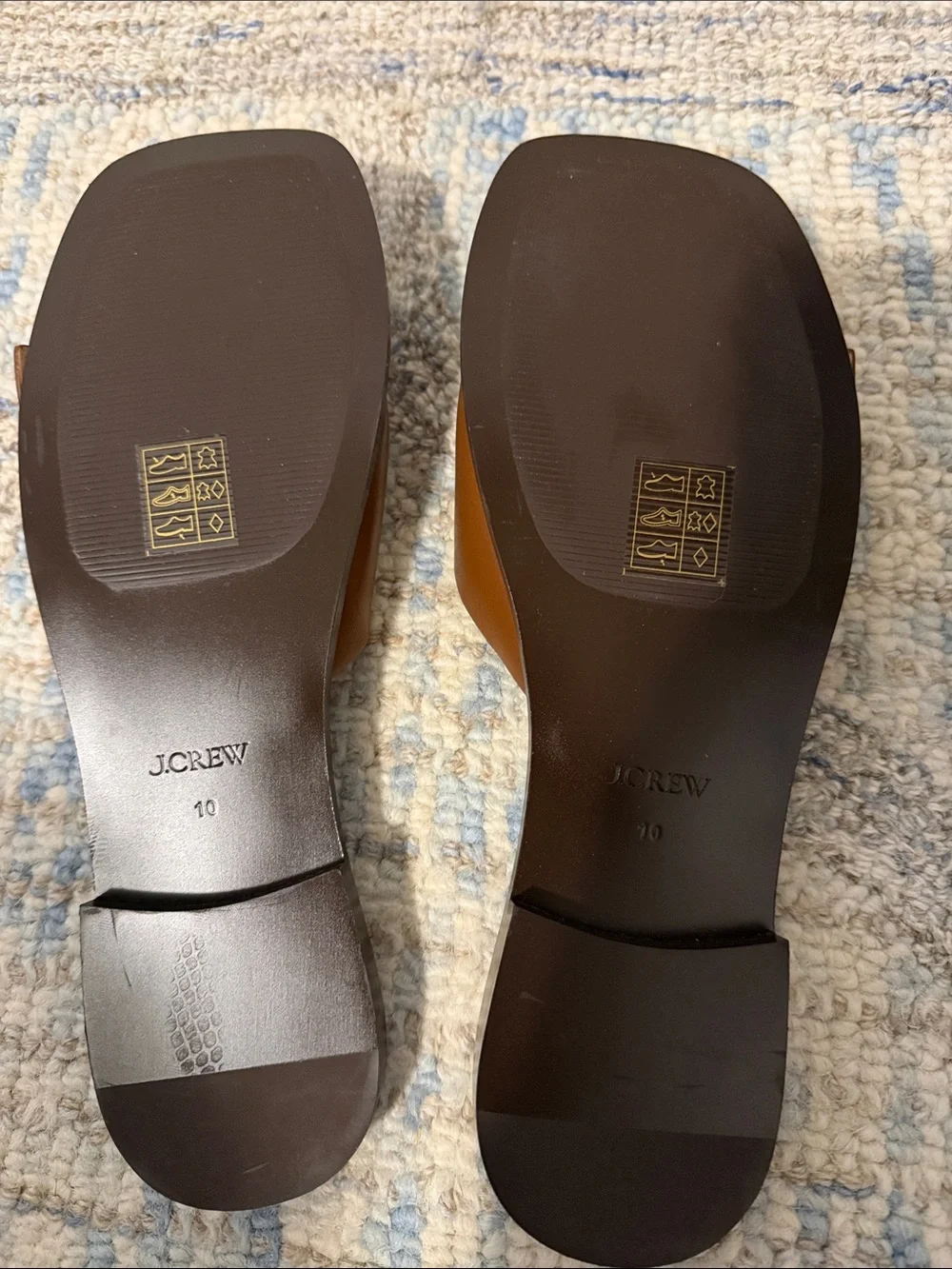 J. Crew Tan Brown Buckle Slide Mules